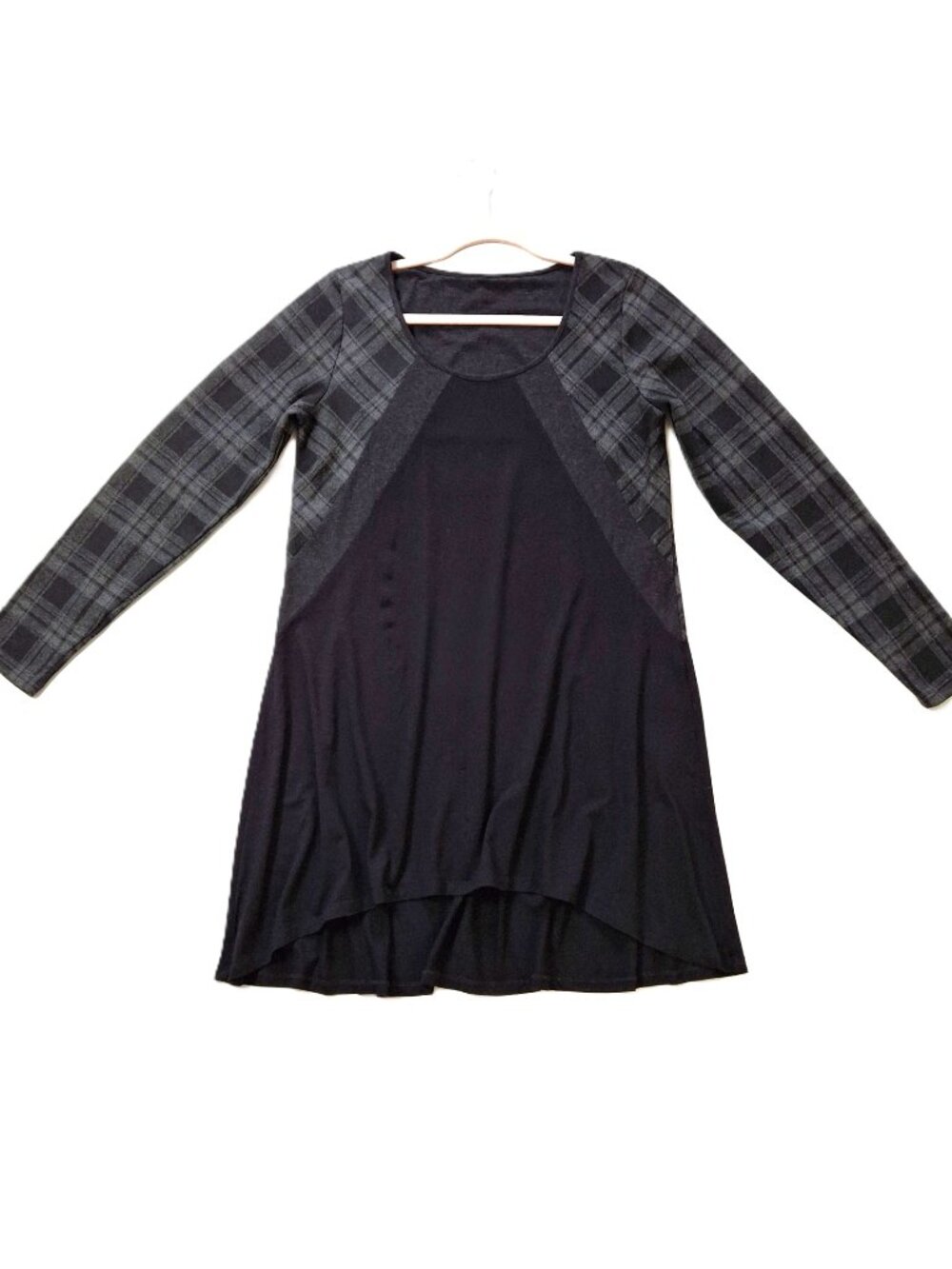 Angels Never Die Hi Low Trapeze Color Block Long Sleeve Scoop Neck Dress Size M
